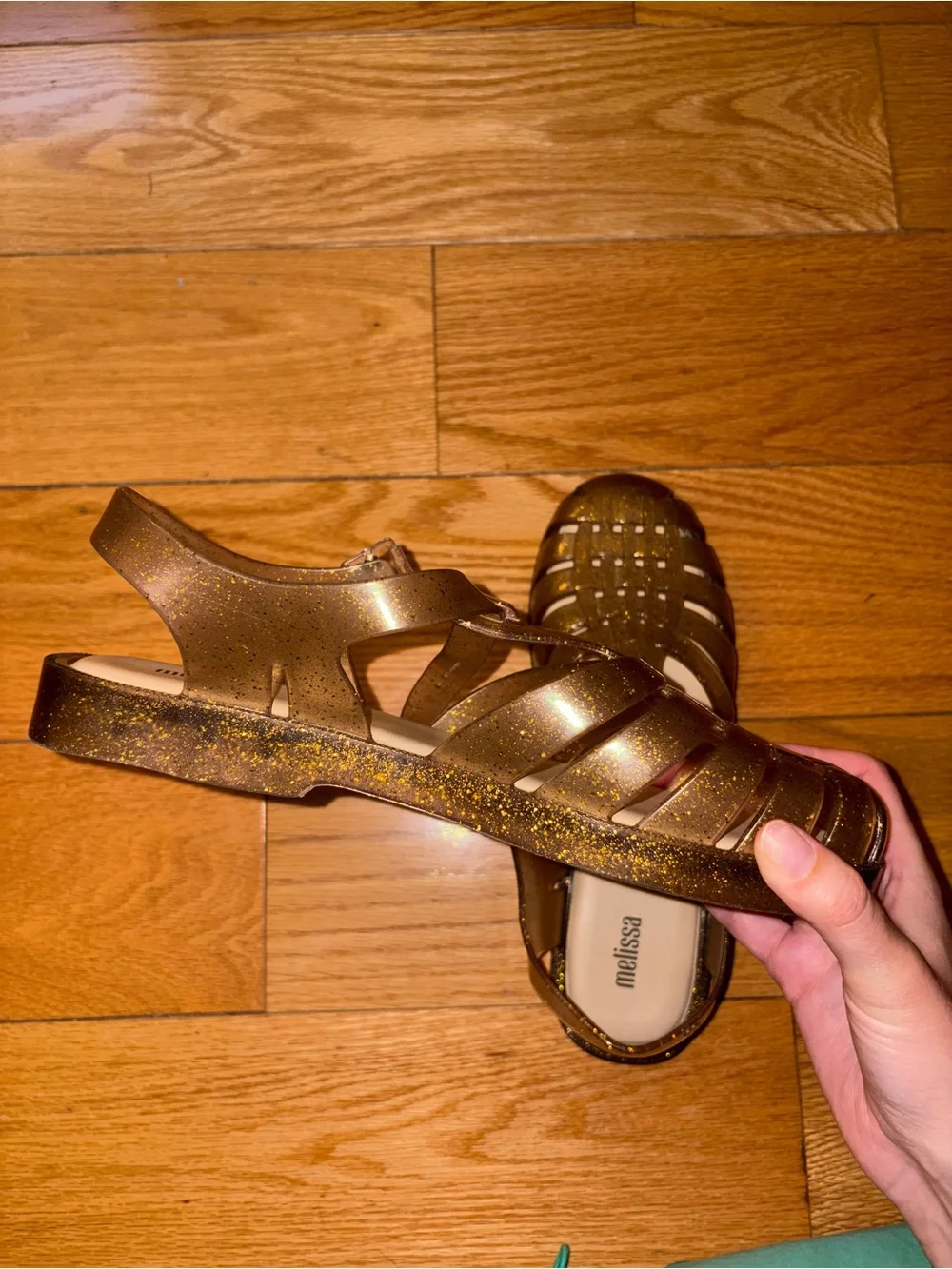 Melissa Glitter Jelly Sandals - Gold - Picture 4 of 7